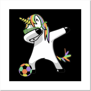 Dabbing Unicorn and Unicorn Dab Soccer Shirts Posters and Art